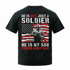 🚀He Is Not Just A Soldier He Is My Son Proud Army Dad TikTok Shop Deals Graphic Tee 100% Cotton Casual Streetwear T-Shirt