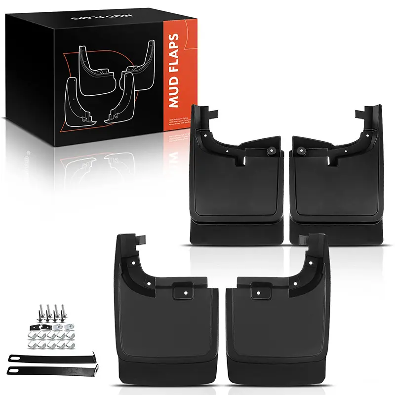 4-Piece Truck Mud Flaps & Splash Guards Set for Ford F-250 F-350 F-450 F-550 Super Duty 2017-2018, Front & Rear Splash-Proof Guard Panels, Black Polypropylene Contoured Design with TPE Hardware, OE Standards,All-Weather, Complements Vehicle Lines,, Rust G