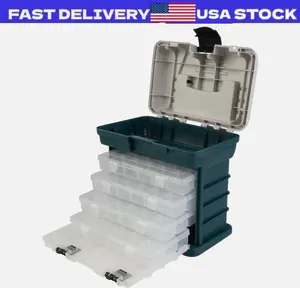Storage and Tool Box Durable Organizer Utility Box with 4 Compartments