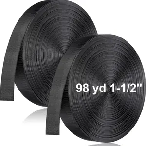 2 Rolls 1 Inch 98 Yards Heavy Duty Flat Nylon Webbing Strap for Dog Leash Seat Belt Climbing Outdoors Indoors Gear Crafting DIY Making Repair