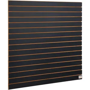 VEVOR Slatwall Panels, TikTokShopBlackFriday, 4 ft x 2 ft Black Garage Wall Panels 24"H x 48"L (Set of 2 Panels), Heavy Duty Garage Wall Organizer Panels Display for Retail Store, Garage Wall, and Craft Storage Organization