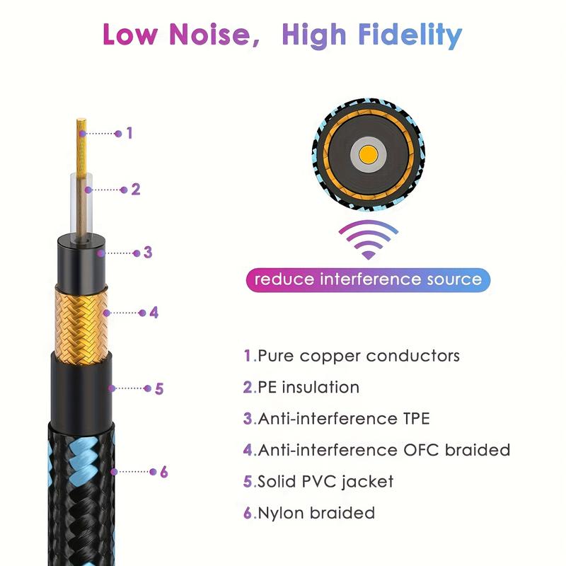 Right Angle Guitar Cable 2-Pack 1/4-Inch Spring Connector for Electric Guitars Bass Keyboards and Pro Audio Gear Multifunctional Audio Cables Pro Audio Right Angle Guitar Cable guitar cord handheld mic xlr male