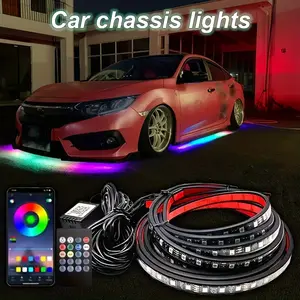 4-in-1 Wireless Remote Control Car LED Lights with APP Control - Customizable Colors for Chasing Dreams & Nighttime Driving, No Batteries Needed