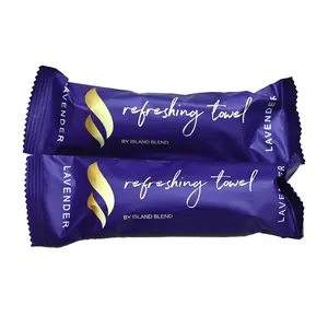 Pocket-Size Disposable Cooling Body Washcloths Wipes Towels (Lavender) | Alcohol-Free, Single-Use