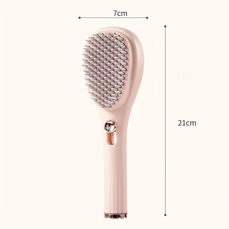[Holiday Haul] 1PCS Pink Telescopic Control Hair Brush ABS Plastic Handle, Nylon Bristles, Scalp Massage Function, Ideal for All Hair Types, Enhances Shine & Smoothness
