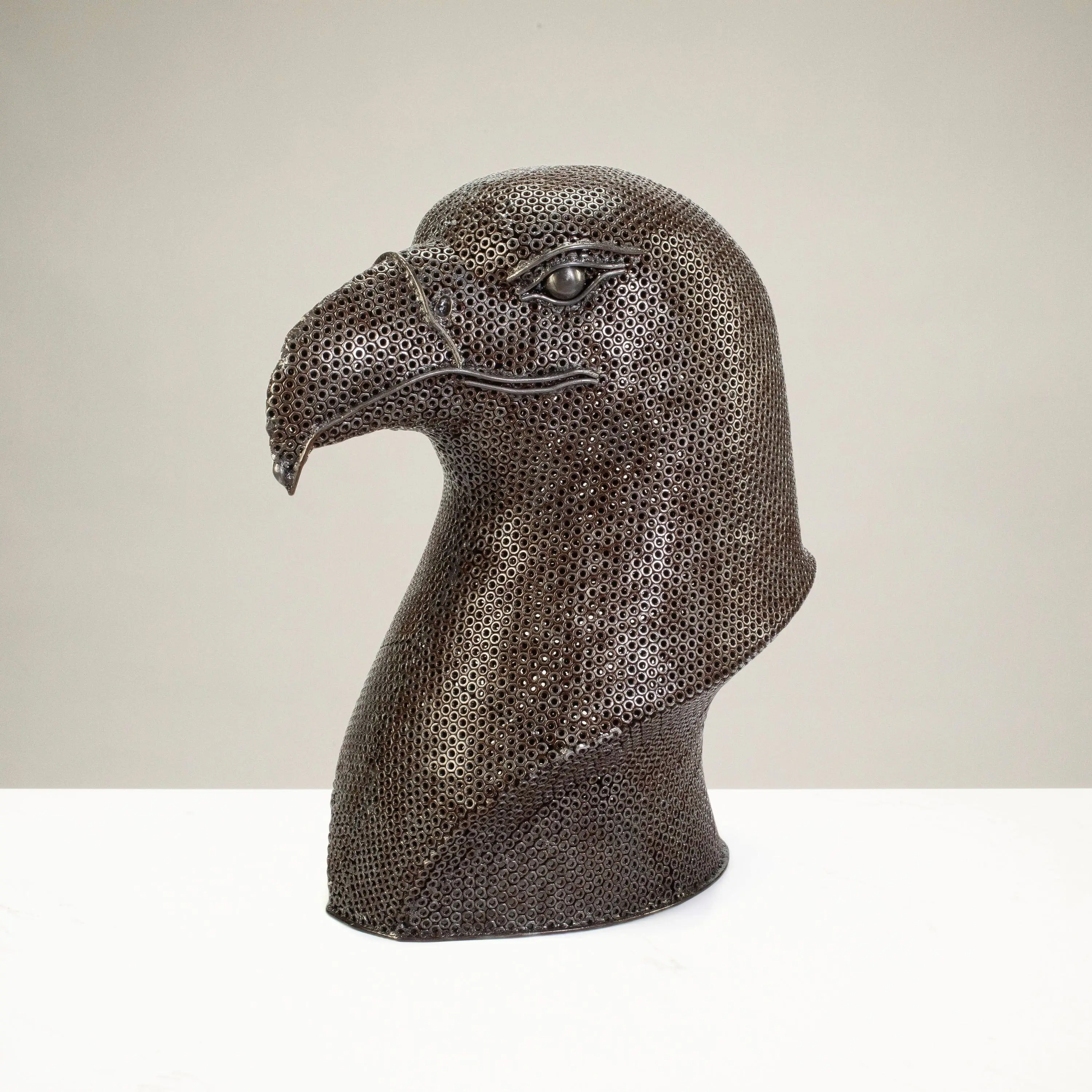 32" Eagle Head Recycled Metal Art