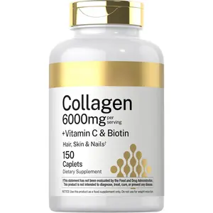 Collagen Complex with Vitamin C & Biotin, Non-GMO Gluten Free Beauty Supplement for Hair Skin Nails Support, 150 Caplets