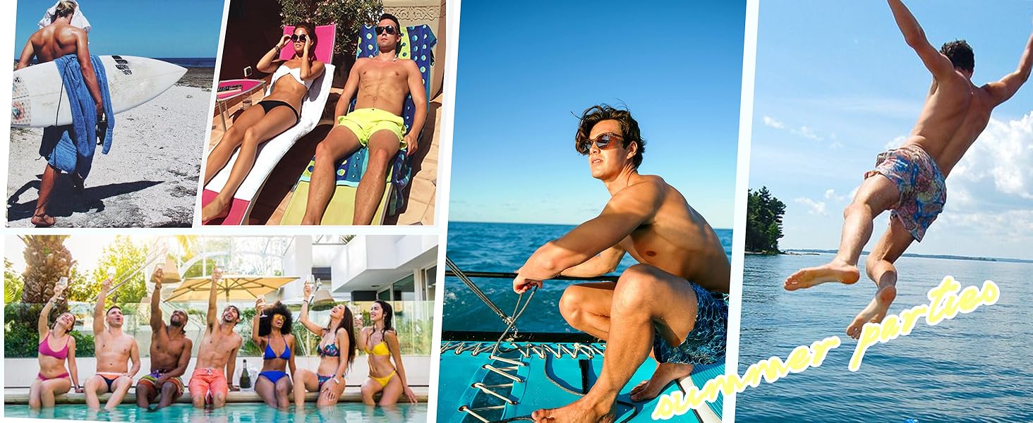 APTRO Men's Swim Trunks – 9" Length, Quick-Dry, Big & Tall Size, Shark Animal Pattern, Beach Swimwear. Suitable for Surfing and Beachcombing