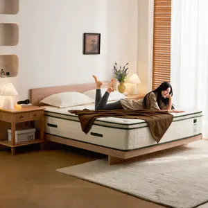 14" Hybrid Fiberglass-Free Mattress - Natural Latex + Memory Foam, Zoned Pocket Springs, Medium Firm, Ergonomic Design, CertiPUR-US, Motion Isolation, Edge Support, Foam Gel, High Quality, Ships in a Box, Ergonomic Design Mattresses, Foam Gel Mattresses