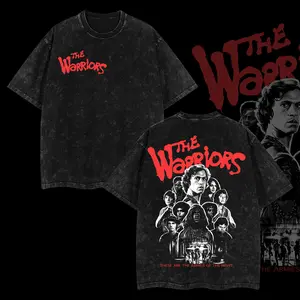 [BoldThreads] The Warriors Movie Edition Double Printed Oversize Lightweight Acid Washed Tee 90s Vintage Design Top Cotton Retro Movie Classic Streetwear T-Shirt Clothes Menswear Womenswear.