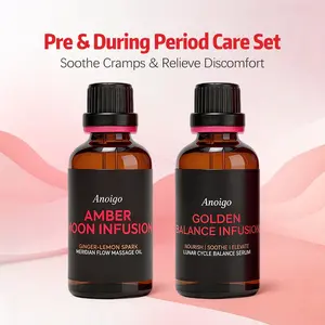 Anoigo Period Care Essential Oil Set | 50ml Cinnamon Oil + 50ml Ginger Oil for Cycle Support, Bloating & Comfort