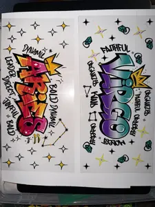 Zodiac 20 oz UVDTF cup wraps (Pick one design) for a snow globe tumbler