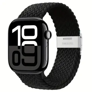Elastic Braided Nylon Strap for Apple Watch Band Soft Sport Solo Loop Compatible with iWatch Ultra 2 Series 9 8 7 6 SE 49mm 45mm 41mm 40mm