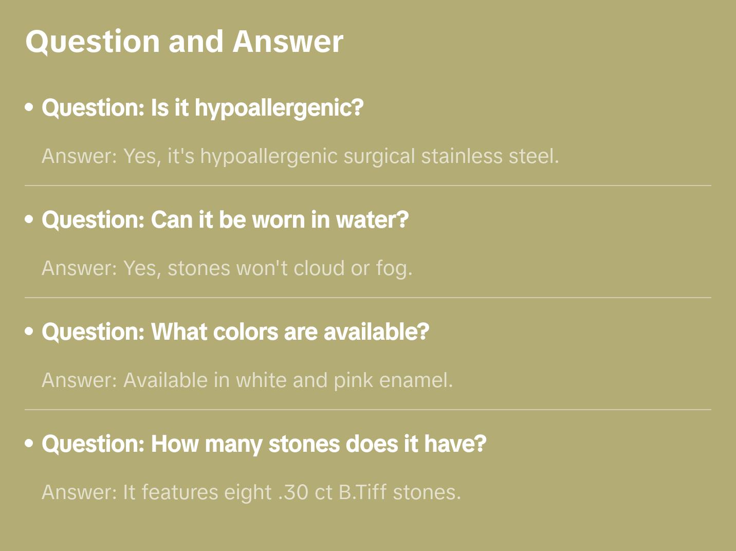 BG808EWG B.Tiff 8-Stone Bold White Enameled Gold Bangle Bracelet