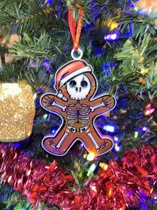 Holographic Gingerbread Christmas Tree Ornament |3-PACK|