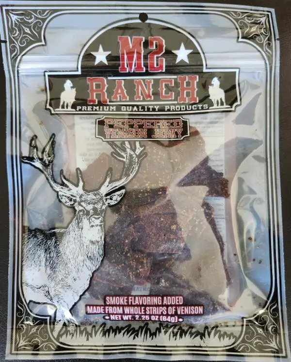 M2 Ranch Venison Jerky - Peppered flavor