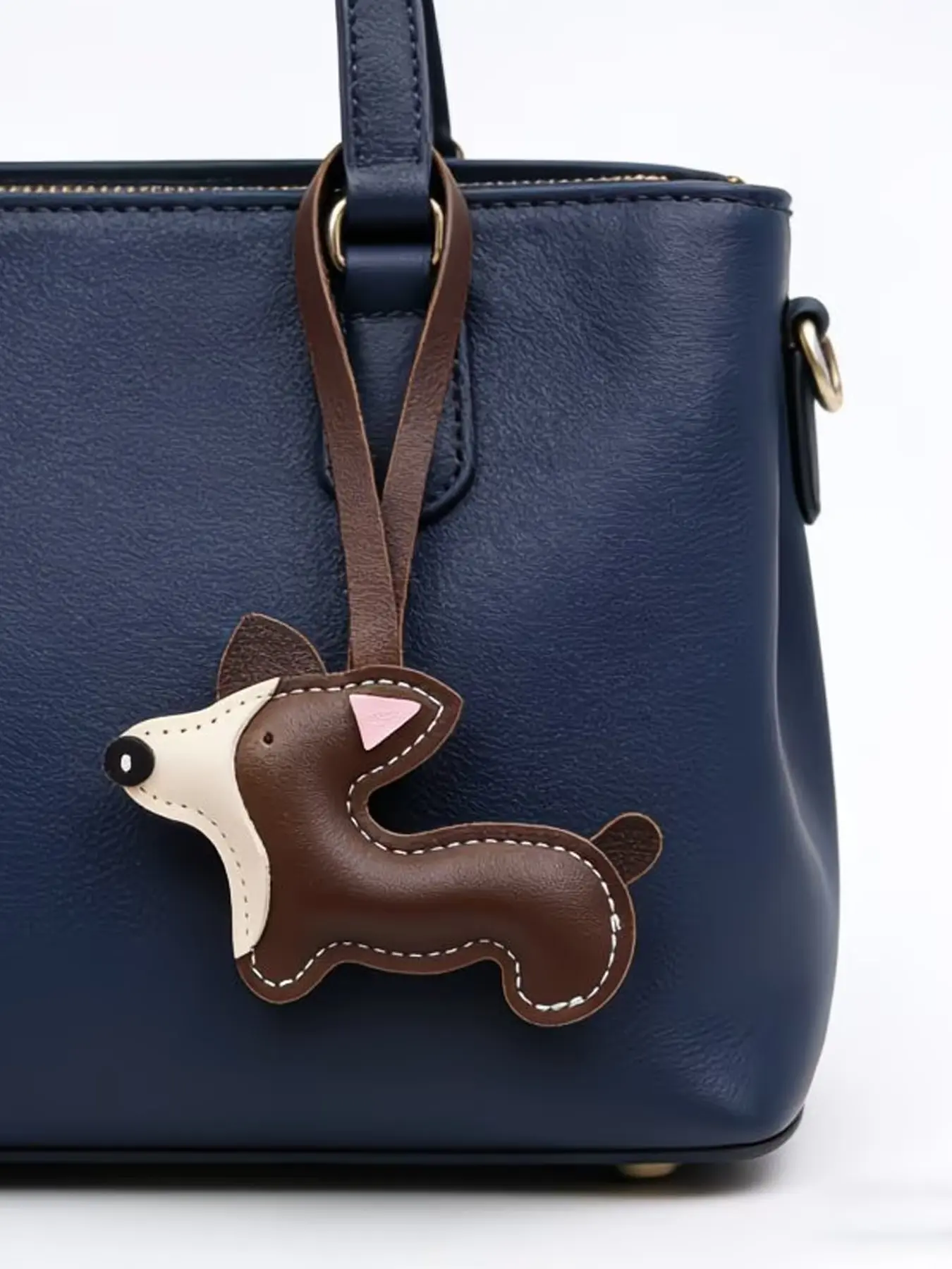 Cute Corgi-Shaped Pendant With Contrasting Stitching Design, Healing-Style Bag Charm, Purse Accessories Charm, Bag Charms, Charms For Purses, Car Keychain, Birthday Gift For Friend Or Girlfriend, Versatile Decoration Item For Students