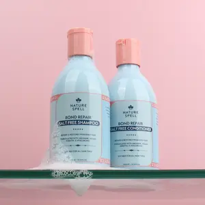 Nature Spell Bond Repair Wash Day Restoring Duo Shampoo and Conditioner Vegan Keratin & Sulphate Free for Damaged and Coloured Hair