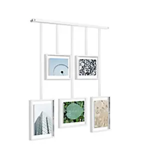 Umbra Exhibit Metal Photo Frame - Hanging Brushed Metal Wall Mount Decor with Adjustable Clip, Ideal for Room Landscape Photo Display