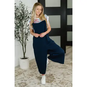 Suit Yourself Adjustable Strap Jumpsuit in Navy