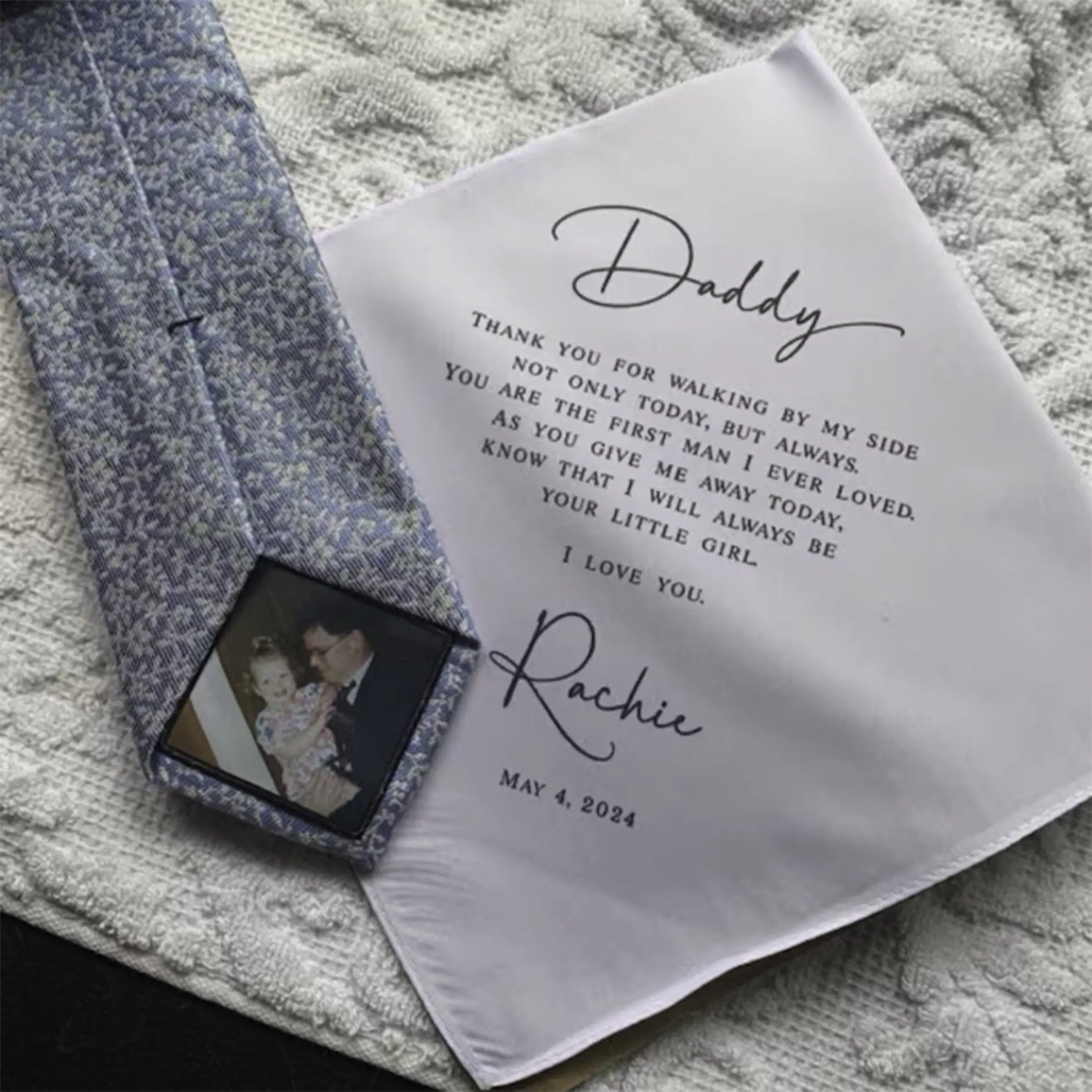 Peel and Stick Tie Photos for Wedding Day
