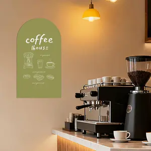 1 piece of European-style olive green self-adhesive magnetic arched set wall sticker, quick and easy to install, self-adhesive design with smooth writing - suitable for walls in various scenarios such as study rooms, classrooms, offices, etc.