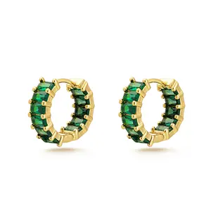 Milan Chiva 14K Gold Acrylic Rectangle Clear Earrings for Women, Plated Chunky Earrings Geometric Minimalist Statement Lightweight Huggie Dainty Hypoallergenic Hoop Earrings for Womens Jewelry