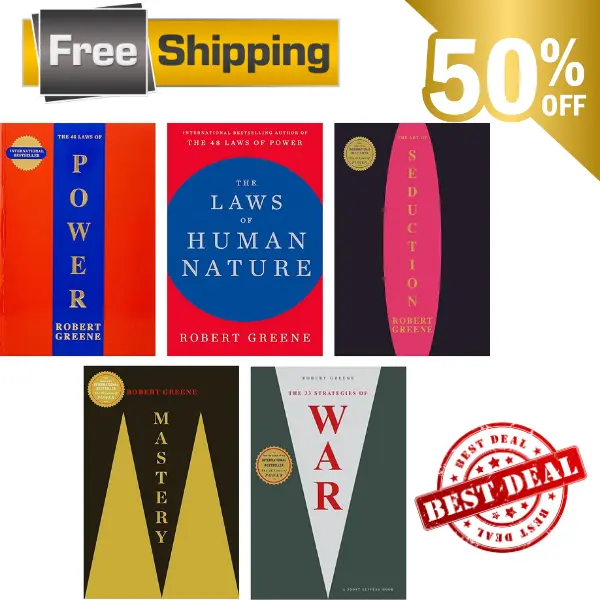 Robert Greene The Concise 5 Books Set (The Concise 48 Laws Of Power, The Concise Laws of Human Nature, The Concise Mastery, The Concise Art of Seduction & The Concise 33 Strategies Of War)