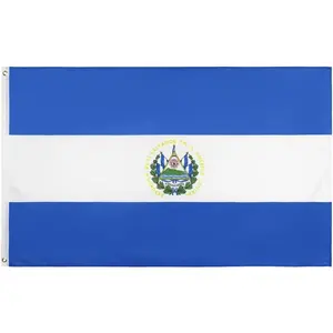 El Salvador Flag 3x5Fts - Salvadoran Flags With Brass Grommets 3 X 5 Ft