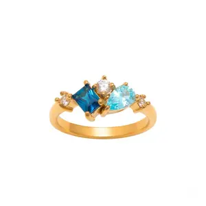Blue Cluster Ring