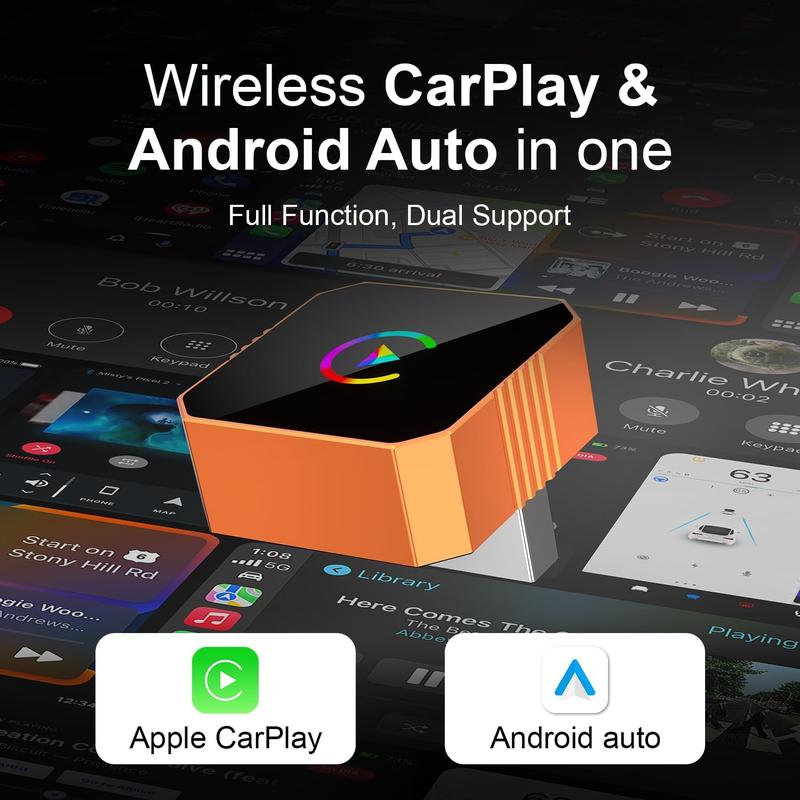 【NewYear2026】Ceesooi Mini Wireless CarPlay & Android Auto Adapter 2026 Model — Plug-and-play, fast auto-reconnect, turning wired into wireless