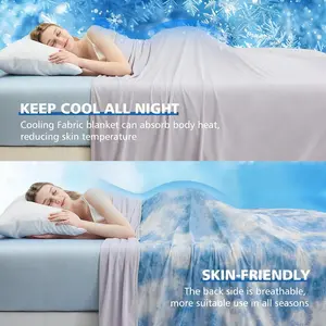 Cooling Blanket Twin/Queen Size, Q-Max 0.5 Cooling Blankets for Hot Sleepers, Ice Summer Blanket for Nights Sweats, Green Lightweight Sheet for Bed, Breathable Bed Blanket