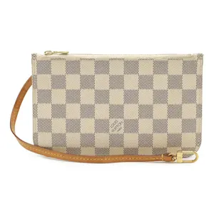 Pre-owned Louis Vuitton Canvas Small Leather Goods Neverfull Damier Azur Pouch