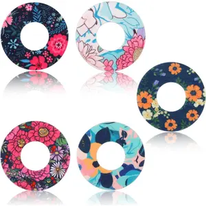25pcs Sensor Covers for Libre 1/2, Waterproof Patch Flower Pattern Adhesive Patches Sensor Sticker Accessories Compatible with Libre(Flower Styles)