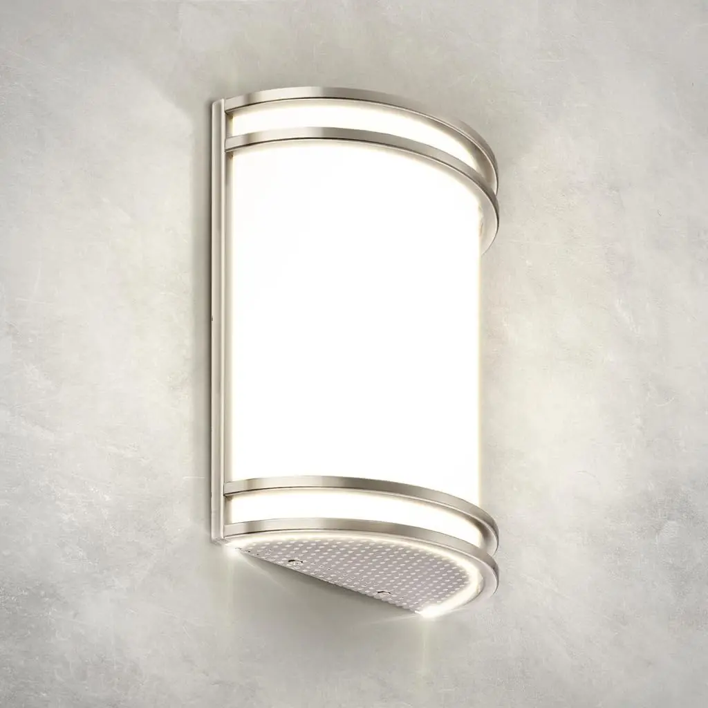LED Indoor Wall Mount Light Fixture - 10 Inch 15W Modern Interior Brushed Nickel Dimmable Wall Sconce Light - ETL 3000K 4000K 5000K Adjustable - Hallway, Bedroom LED Wall Lights