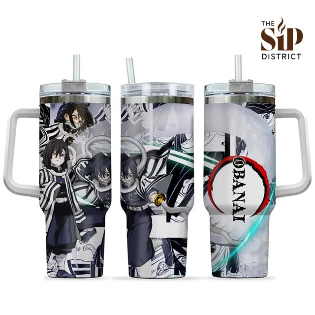 The Sip District. Obanai Iguro 20oz 30oz 40oz Anime Tumbler – Serpent Hashira Demon Slayer Stainless Steel Tumbler with Handle Option, Full Wrap Manga Design Insulated Coffee Cup, Kimetsu no Yaiba Travel Mug, Anime Collector Drinkware Gift