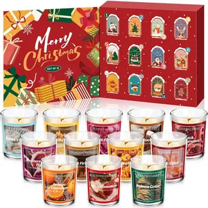 Christmas Candle Advent Calendar 2025-12 Days of 12 Holiday Scents Soy Wax Candles, Fragrance Xmas Gift Box for Home Christmas Decoration, 1.76OZ * 12 Packs