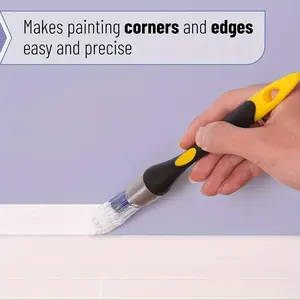 Easy-to-Clean Paint Edge Brush - 0.75 Inch Precision Trimming Tool | Durable Plastic Handle, Synthetic Bristles for Smooth Edges