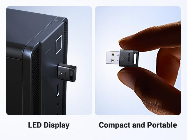 UGREEN USB Bluetooth Adapter for PC - Bluetooth 6.0 Dongle Receiver, Plug and Play, Supports Windows 11/10/8.1/7 for Desktop, Laptop, Keyboard, Mouse, etc,2Pcs