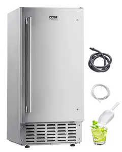 VEVOR Undercounter Built-in Ice Maker,  66 Lbs/Day Under Counter Nugget Ice Maker Machine with Reversible Door Stainless Steel, Freestanding Ice Maker for Commercial Home Kitchen, Electric Drainage