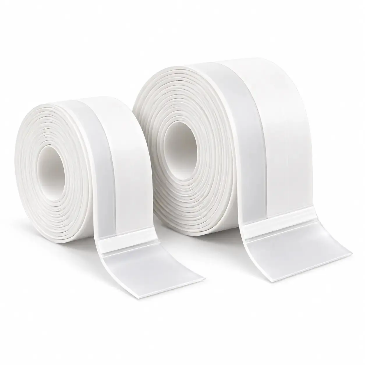 Self-Adhesive Shower Water Barrier Strip, 9.84FT Shower Threshold Water Dam, Cut-to-Fit Water Stopper Splash Guard for Bathroom, Bathtub, Kitchen Sink & Countertop, White