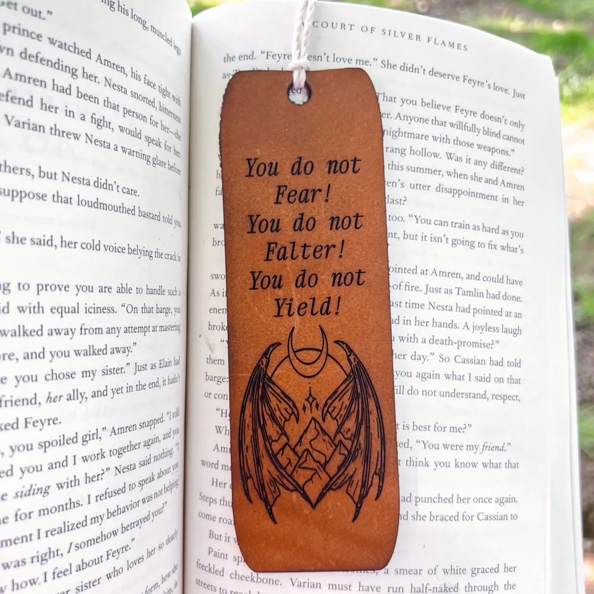 A Court of Thorns and Roses Leather Bookmark