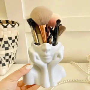 Elegant Makeup Brush Storage Box with Slot, No Assembly Required, Suitable for Home Salon Office, Compatible with Brushes Eyebrow Pencils Lipstick, Makeup Organizer Box, Makeup Tool Organizer