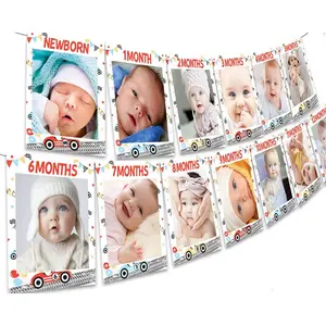 1Set Race Car First Birthday Party Decorations Fast One Photo Banner  Racing Themed 1anniversary Birthday Picture Banner for Newborn to 12 Months Boy Girl
