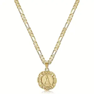 Exquisite and Stylish A-Z Initial Personalized Necklace with Round Letter Pendant, Unisex, Versatile for Daily Casual Wear