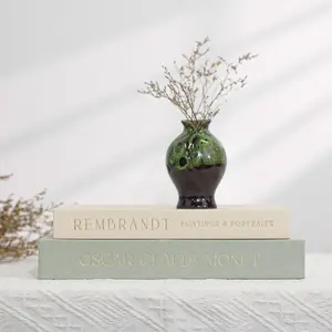 Decorative Book Storage Boxes Set of 2 - Faux Book Storage for Photos & Keepsakes Elegant Linen Fabric Coffee Table, Bookshelf, Mantel Decor Aesthetic Home Organization Box