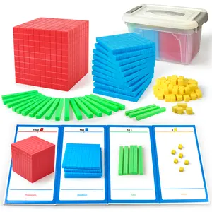 Plastic base ten set with Place value table.