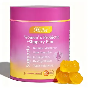 Mrilet Her Juicy Feminine Probiotics Gummies- All in One Solution with Slippery Elm and Preb