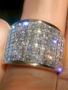 1 PC Elegant Cubic Zirconia Ring For Women For Wedding Engagement Anniversary Party Jewelry Valentine's Day Gift Fashion Promise Ring