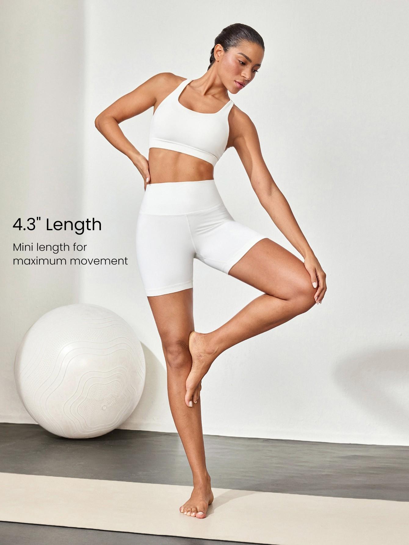 GLOWMODE 4.3" FeatherFit High-Rise Waist Shorts With Built-In Shorts Non-Slip Grips Low Impact Yoga Pilates Studio Daily Casual Wear TikTokShopBlackFriday
